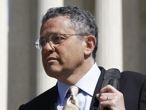 CNN legal analyst Jeffrey Toobin leaves the Supreme Court after it finished the day's arguments on the health care law signed by President Barack Obama in Washington, on March 27, 2012.