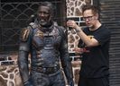 Idris Elba and James Gunn on the set of The Suicide Squad.