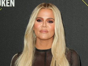 Khloe Kardashian arrives at the E! People’s Choice Awards held at the Barker Hangar in Santa Monica, Calif.,  Nov. 10, 2019.