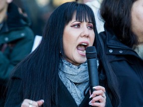 NDP MP Leah Gazan  - (Winnipeg Centre) speaks during the All Eyes on Parliament: Rally for the Wet'suwet'en in Ottawa, Feb. 24, 2020.