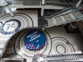 Inside CF Toronto Eaton Centre in downtown Toronto on Thursdayy.