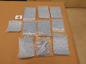 A package containing 2,978 ecstasy pills was intercepted by the RCMP.