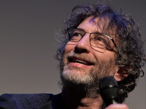 Writer and executive producer Neil Gaiman takes part in a Q&A following the premiere the Good "Omens: The Nice and Accurate" SXSW Event during the 2019 SXSW Conference and Festivals at ZACH Theatre on March 9, 2019 in Austin, Texas.
