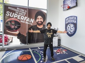 Toronto Raptors Superfan Nav Bhatia at his Mississauga Hyundai dealership in Mississauga, Ont., on Wednesday, June 2, 2021.