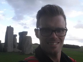 Facebook photo of Paul Batchelor taken in front of what appears to be Stonehenge in Wiltshire, England, and posted to the social media site on 18 September 2015.