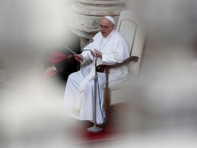 Pope Francis holds the weekly general audience at the San Damaso courtyard, amid the COVID-19 pandemic, at the Vatican, June 9, 2021.