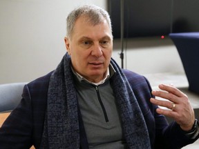 CFL commissioner Randy Ambrosie is photographed in the Blue Bombers press room at Investors Group Field, Feb. 26, 2020.