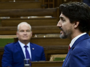 Prime Minister Justin Trudeau answers a question during question period in the House of Commons on Parliament Hill in Ottawa on Wednesday, Oct. 21, 2020. PHOTO BY SEAN KILPATRICK /The Canadian Press