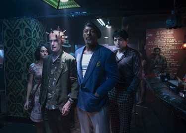 DANIELA MELCHIOR as Ratcatcher 2, PETER CAPALDI as The Thinker, IDRIS ELBA as Bloodsport and DAVID DASTMALCHIAN as Polka Dot Man in Warner Bros. Pictures’ action adventure THE SUICIDE SQUAD.