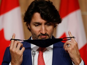 Prime Minister Justin Trudeau attends a news conference in Ottawa May 25, 2021.