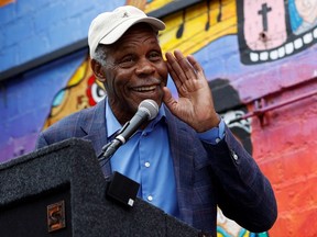 Actor and activist Danny Glover speaks at a press conference to support State Senate Bill 805 “Save The Performing Arts Act of 2021” at Casa 0101 theatre in the Boyle Heights neighborhood of Los Angeles, California, U.S., May 19, 2021.