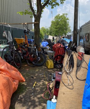 Dilapidated campers and RVs make streets in the city's Port Lands look like South Los Angeles.