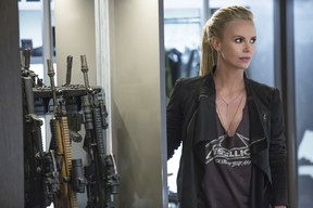 This image released by Universal Pictures shows Charlize Theron in The Fate of the Furious.