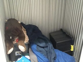 One of the repossessed storage units that Shane Jones won at an auction. (Sarah Markey)