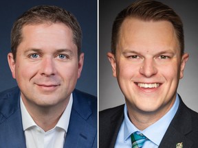 Andrew Scheer, left, is the Conservative Shadow Minister for Infrastructure and Communities and Brad Vis is the Conservative Shadow Minister for Housing.