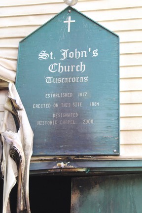 Arson is suspected in a June 2021 fire that damaged St. John’s Tuscaroras, an Anglican church on Six Nations of the Grand River in Ontario.