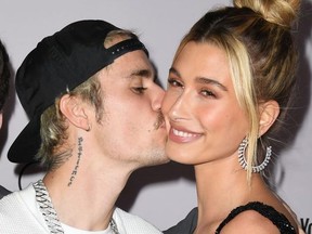 Justin Bieber and Hailey Bieber attend the premiere of YouTube Originals' "Justin Bieber: Seasons" at Regency Bruin Theatre on January 27, 2020 in Los Angeles, California.