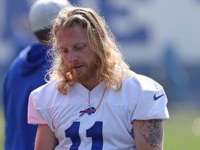 Cole Beasley of the Buffalo Bills is pictured during training camp at the Adpro Sports Training Center on July 28, 2021 in Orchard Park, N.Y.