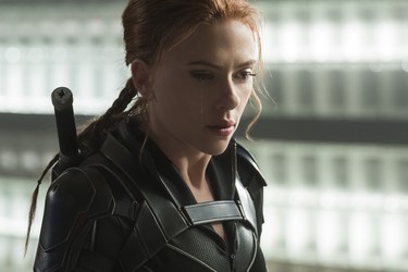 Scarlett Johansson sheds a tear in Black Widow.