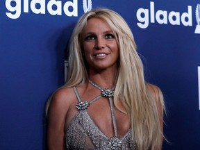 Singer Britney Spears poses at the 29th Annual GLAAD Media Awards in Beverly Hills, Calif., April 12, 2018.