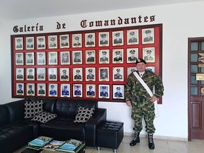 Duberney Capador Giraldo, a former Colombian soldier killed during the operation to capture those allegedly implicated in the assassination of Haitian President Jovenel Moise, is pictured during his military career, in Tolemaida, Colombia on this undated handout picture, obtained by Reuters July 10, 2021.