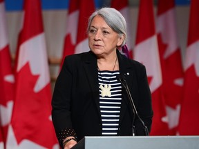 Mary Simon speaks during an announcement at the Canadian Museum of History in Gatineau, Que., on Tuesday, July 6, 2021. Simon, an Inuk leader and former Canadian diplomat, has been named as Canada's next governor general — the first Indigenous person to serve in the role. THE CANADIAN PRESS/Sean Kilpatrick