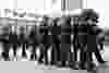 The casket of late Toronto Police Const. Jeffrey Northrup is carried by pallbearers into BMO stadium in Toronto where a funeral service is being held on Monday, July 12, 2021.