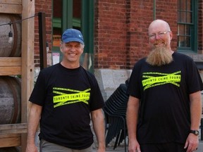 Phil Hibbeln (left) and Bob Moynagh are two retired Toronto Police officers who recently launched Toronto Crime Tours.