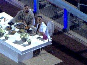 Drake enjoys a dinner date at an empty Dodger Stadium.