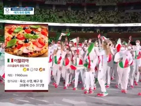 A South Korean television station used some odd imagery to represent countries during the broadcast of the Olympics.