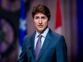 Prime Minister Justin Trudeau holds a press conference on the airline industry in Montreal on July 15, 2021.