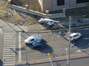 Court exhibit image of final locations of all vehicles involved in crash that killed Karolina Ciasullo, 37, and her three daughters – Klara, 6, Lilianna, 3, and Mila, 1.
