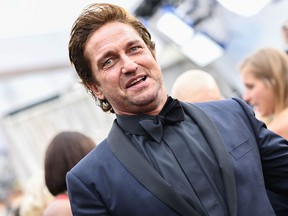 Gerard Butler arrives for the Oscars at the Dolby Theatre in Hollywood, California on February 9, 2020.