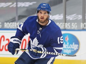 Alexander Kerfoot remained a Toronto Maple Leafs yesterday after the Seattle Kraken selected newly acquired Jared McCann off the Toronto roster.