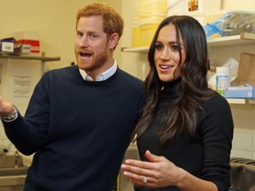 Prince Harry and Meghan Markle during their visit Social Bite on February 13, 2018 in Edinburgh, Scotland.