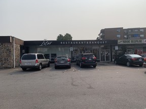 Westown Plaza, on Islington Ave. east of Dixon Rd., is pictured hours after a man was fatally shot Tuesday, July 20, 2021.