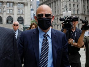 Attorney Michael Avenatti arrives for his sentencing hearing in an extortion scheme against Nike, at the United States Courthouse in the Manhattan borough of New York City, Thursday, July 8, 2021.