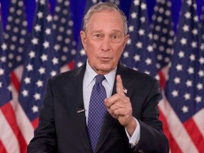Michael Bloomberg speaks by video feed during the final night of the 2020 Democratic National Convention August 20, 2020.