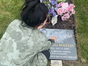 Nerissa MacLean is at the grave of her son, Seth, 31