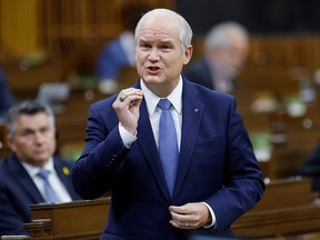 Conservative Party leader Erin O'Toole speaks during Question Period in the House of Commons on Parliament Hill in Ottawa June 22, 2021.