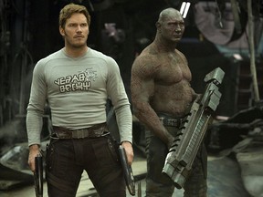 Chris Pratt and Dave Bautista in Guardians of the Galaxy Vol. 2.