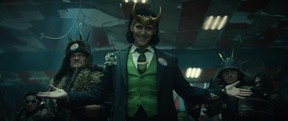 Tom Hiddleston as President Loki in a scene from Loki.