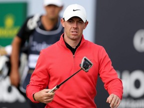 Northern Ireland's Rory McIlroy is seen during the second round of the Scottish Open at the Renaissance Club in North Berwick, Scotland, Friday, July 9, 2021.