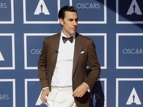 Sacha Baron Cohen arrives to attend a screening of the Oscars, in Sydney, Australia, April 26, 2021.