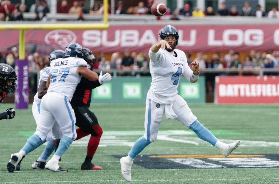 Toronto Argos starting quarterback Nick Arbuckle McLeod Bethel Thompson 