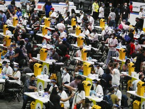 Toronto Vaccine Day takes place at Scotiabank Arena in Toronto on Sunday, June 27, 2021.