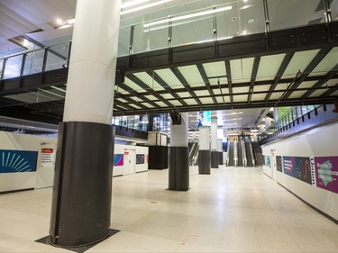 Columns supporting the trains above at the new Bay Concourse at Union Station is open to the public in Toronto, Ont. on Wednesday July 28, 2021. Ernest Doroszuk/Toronto Sun/Postmedia