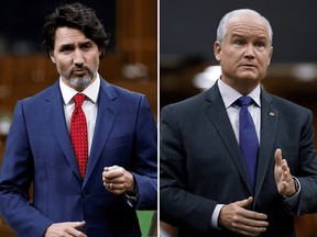 Prime Minister Justin Trudeau and Conservative Party Leader Erin O'Toole.