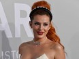 US actress Bella Thorne arrives on July 16, 2021 to attend the amfAR 27th Annual Cinema Against AIDS gala at the Villa Eilenroc in Cap d'Antibes, southern France, on the sidelines of the 74th Cannes Film Festival.
