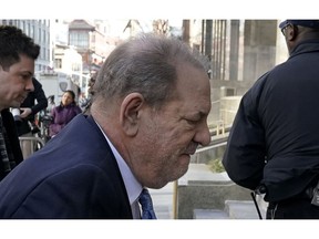 (FILES) In this file photo taken on February 24, 2020, Harvey Weinstein arrives at the Manhattan Criminal Court in New York City. - Weinstein pleaded not guilty in a courtroom in Los Angeles on July 21, 2021, to all 11 charges of rape and sexual assault against five women in California hotel rooms. The convicted rapist who is already serving 23 years has been brought back to the city where he once presided over massive, industry-shaking film deals to face more charges that could result in an additional 140 years in prison. (Photo by TIMOTHY A. CLARY / AFP)